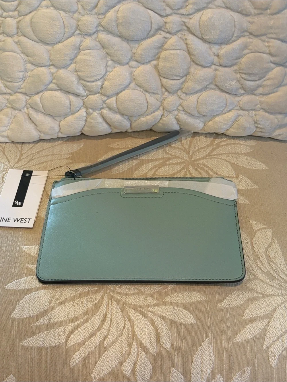 Nine West pale aqua Wristlet Tablet Pouch with Strap